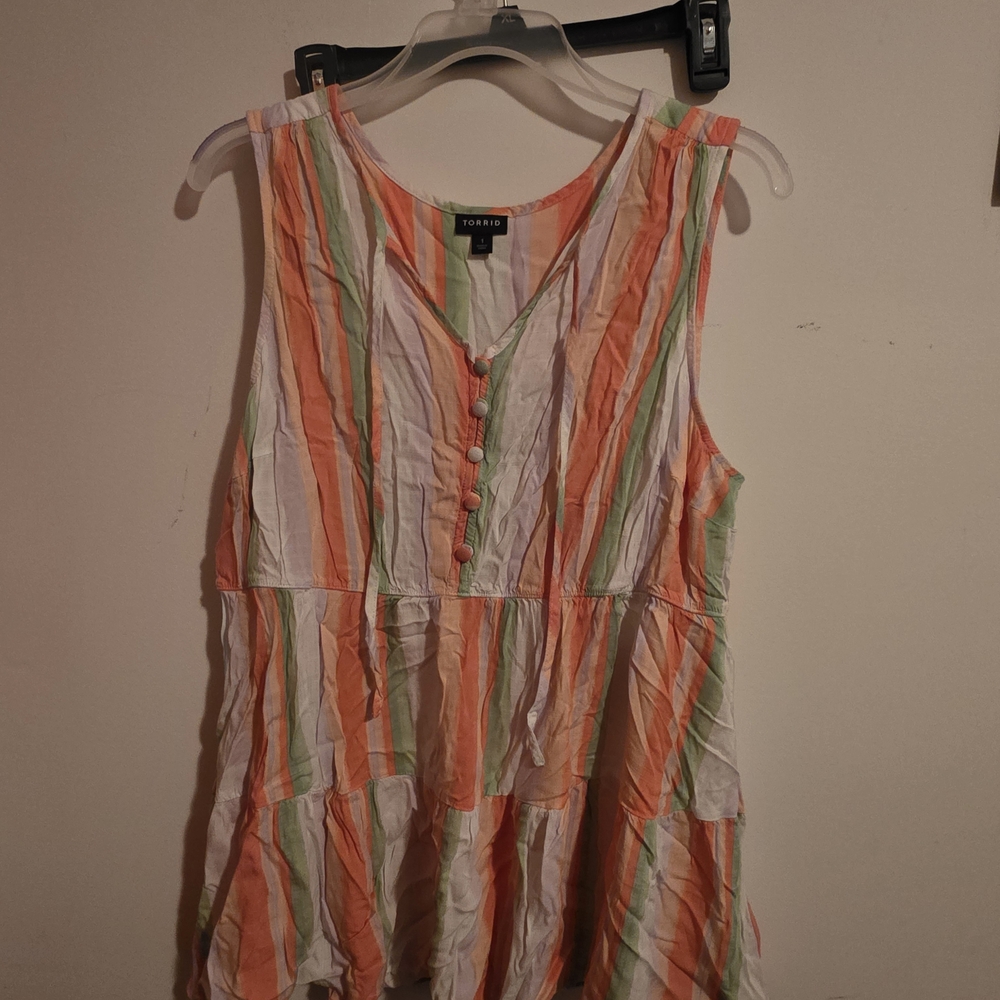Torrid Colorful Striped Button-Front Blouse